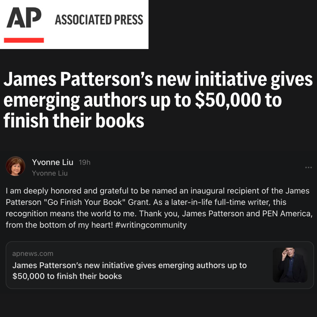 Yvonne Liu Wins James Patterson $50K Grant | WritingWorkshops.com