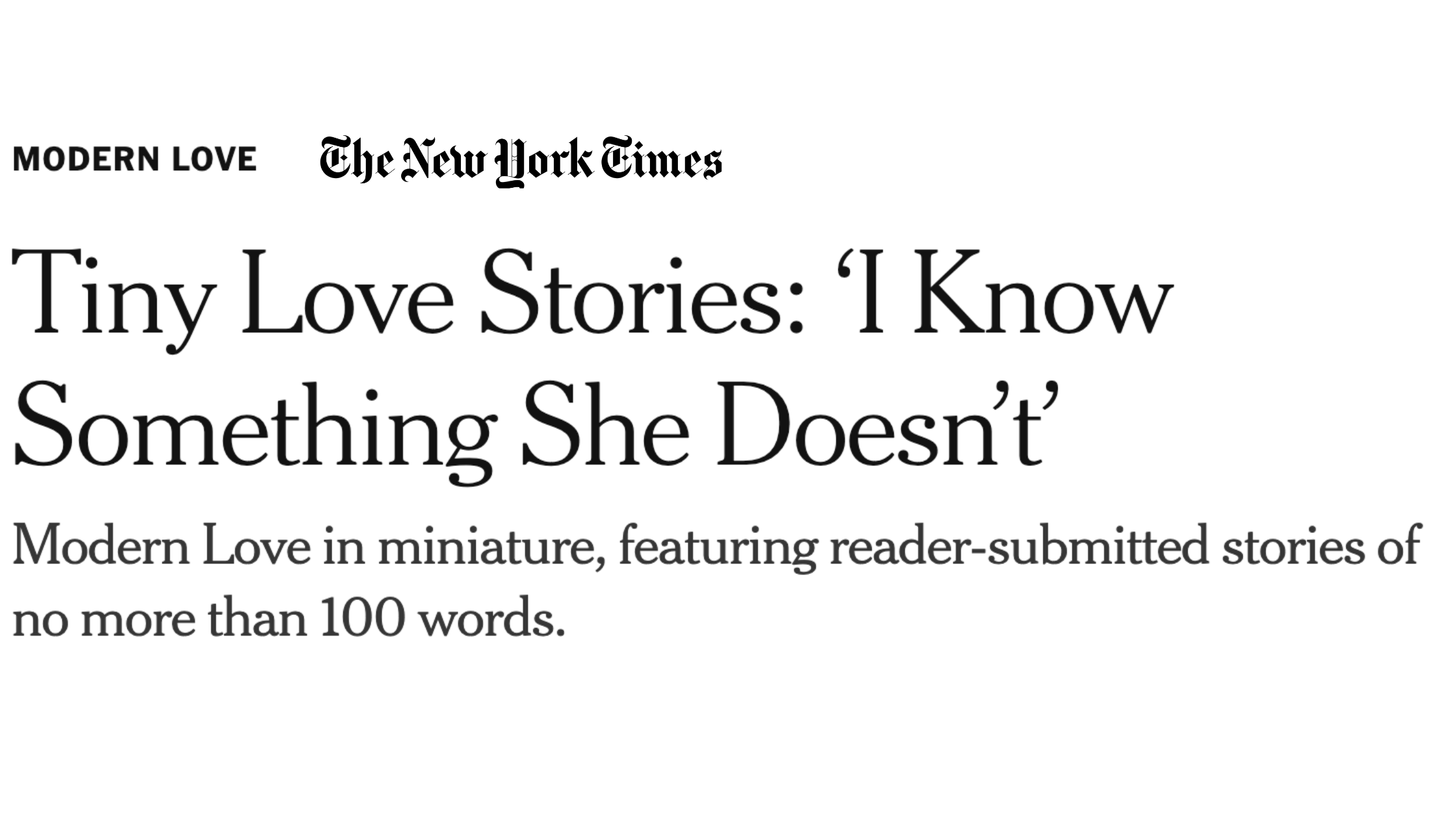 Tiny Love Stories: 'A Wife Who Left' - The New York Times