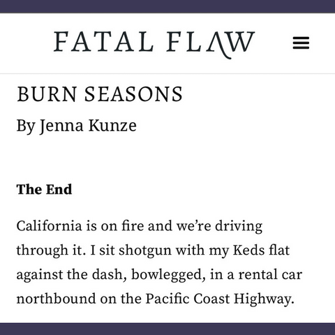 Student Jenna Kunze Published in Fatal Flaw!