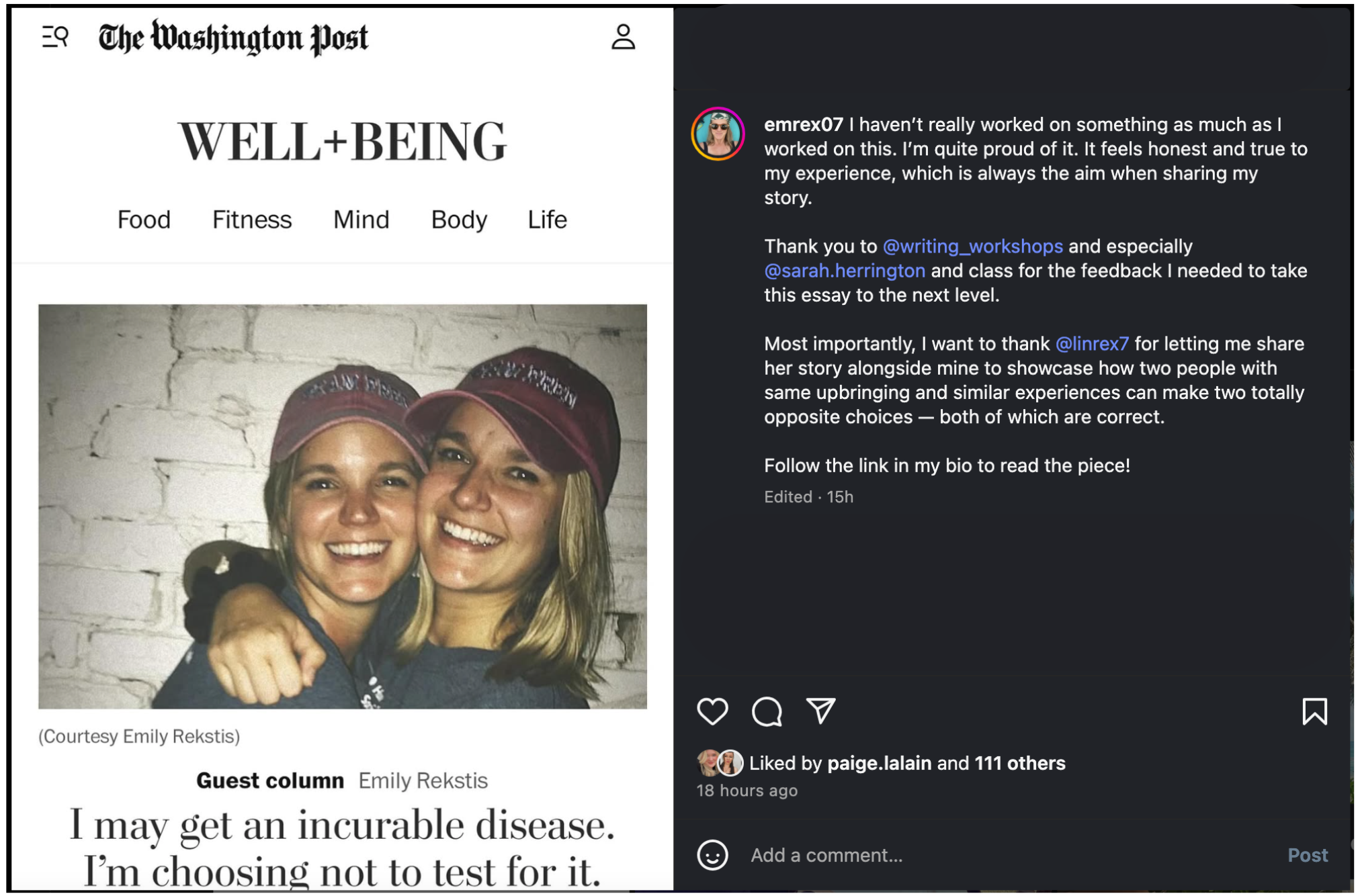 WritingWorkshops.com Alumni Emily Rekstis Published in Washington Post ...