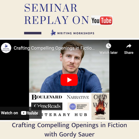 MasterClass on Crafting Compelling Openings in Fiction with Gordy Sauer