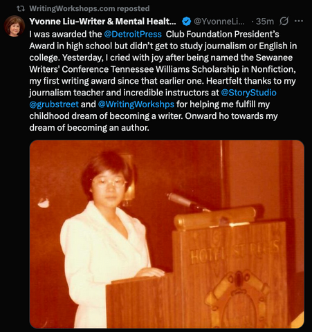 Celebrating Success: Alumna Yvonne Liu Awarded Prestigious Sewanee Tennessee Williams Scholarship