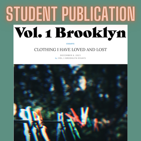 Student Jenna Kunze Published in Vol. 1 Brooklyn!